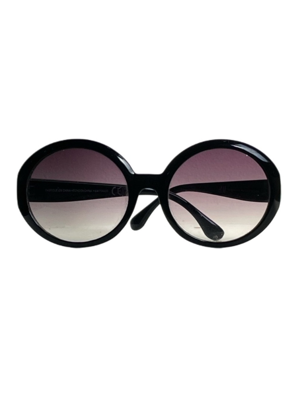 NWOT H&M Round Black Frame Gradient Sunglasses